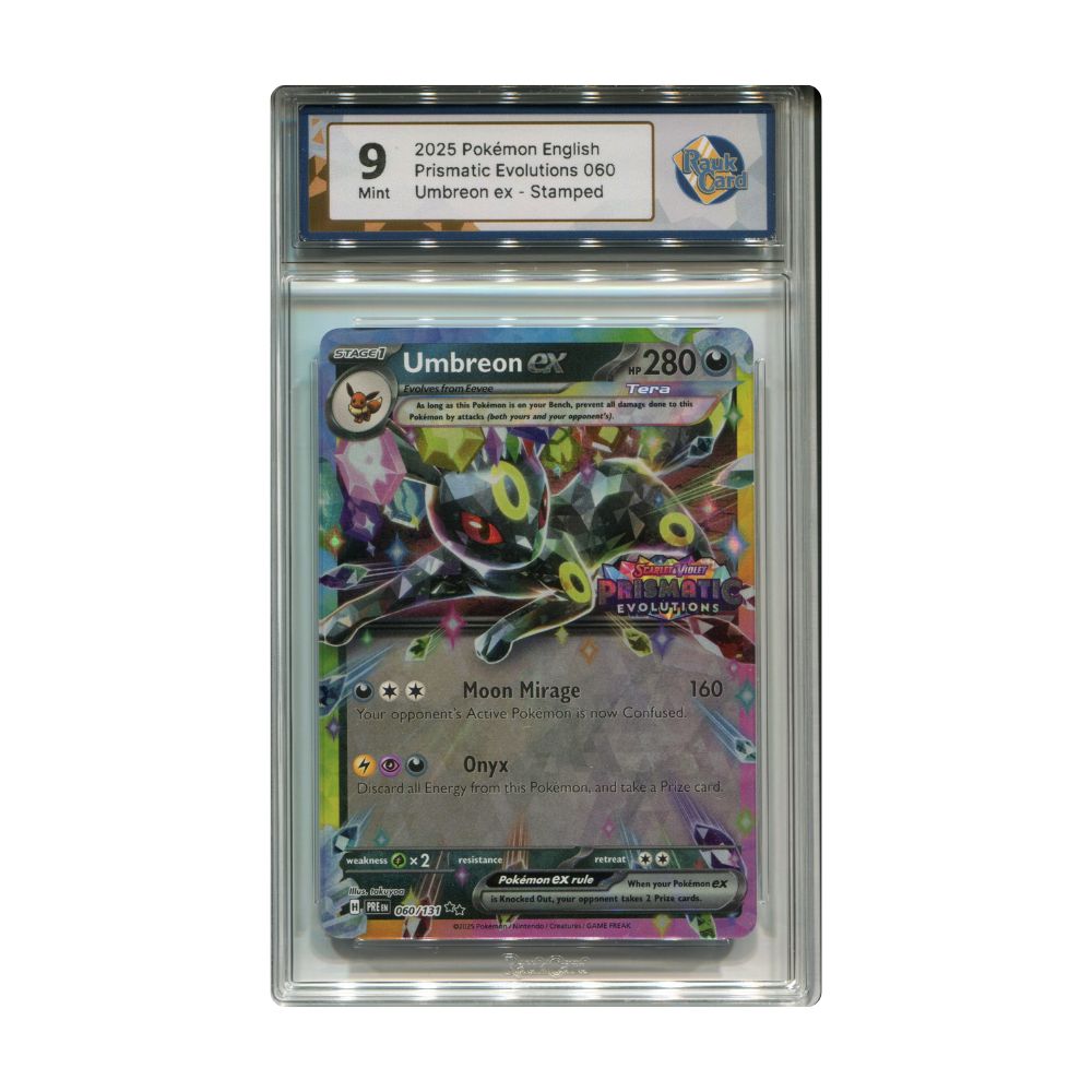 Umbreon ex 060/131 Prismatic Evolutions Stamp RaukCard 9 graderat pokemon kort